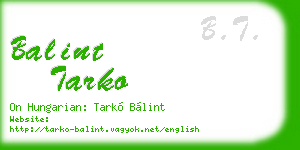 balint tarko business card