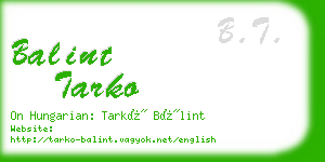 balint tarko business card
